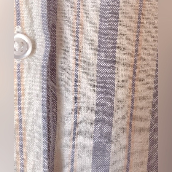 RAILS Linen Blend Charli Shirt Bacara Stripe Button Front Sz:XS - Picture 5 of 14